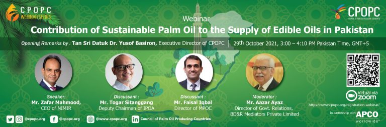 Contribution of Sustainable Palm Oil to the Supply of Edible Oils in Pakistan